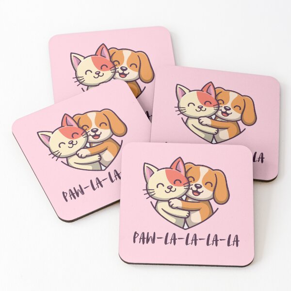 Item preview, Paw-La-La Cat and Dog Christmas Hug designed and sold by Inkworksbyshery.