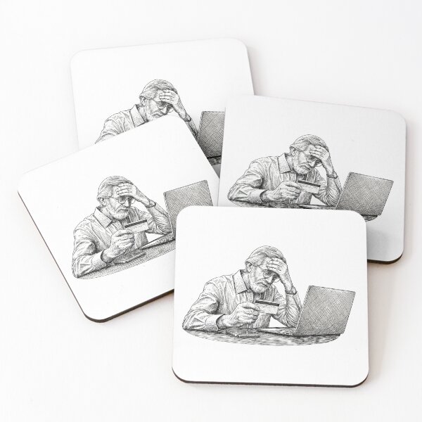 Item preview, Man Entering Credit Card Information for Ransom designed and sold by Naux | Design & Illustration.