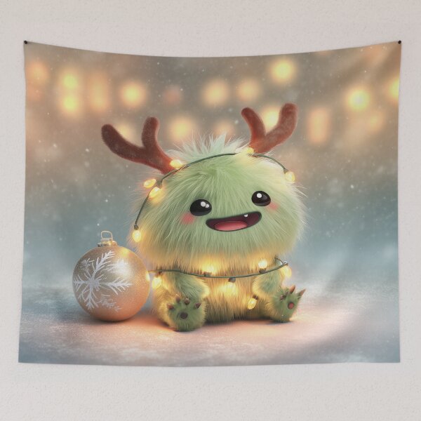 Item preview, Cute Christmas Monster with Holiday Lights designed and sold by Hakubiya.