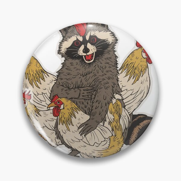 Item preview, Funny vintage raccoon rooster chicken japanese ukio-e art designed and sold by Bada-stickers.