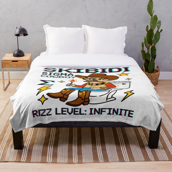 Aperçu de l'œuvre Skibidi Sigma Cowboy sur le trône créée et vendue par AnnDesignStudio.