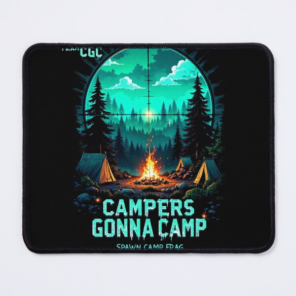 Item preview, Campers Gonna Camp - Spawn Camp Frag Gaming Shirt designed and sold by BaggrDesigns.