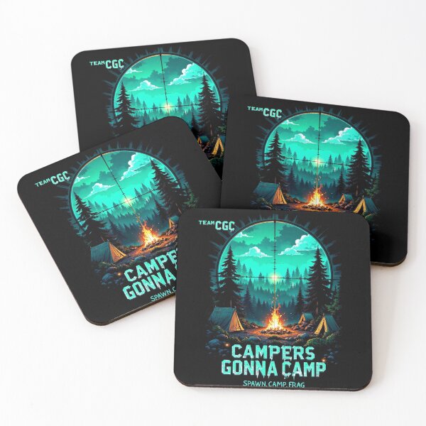 Item preview, Campers Gonna Camp - Spawn Camp Frag Gaming Shirt designed and sold by BaggrDesigns.