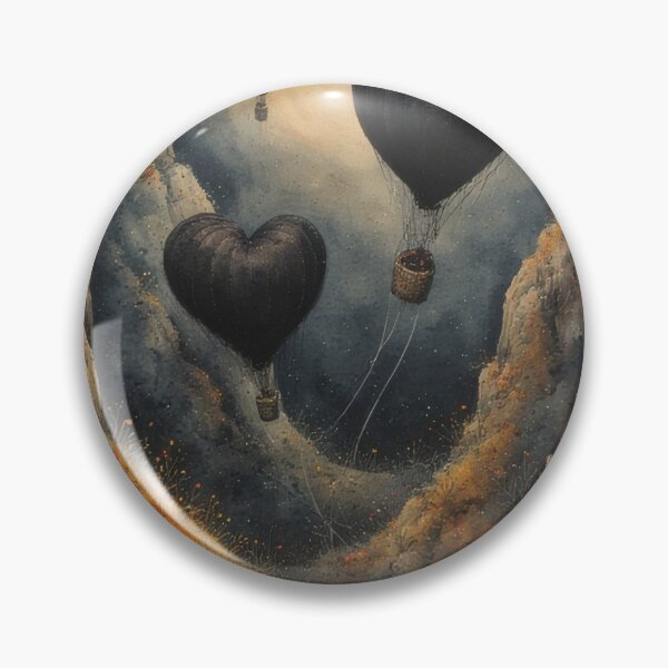 Item preview, Heart-shaped balloons over a blooming mountain landscape designed and sold by Mianku | Für das Leben.