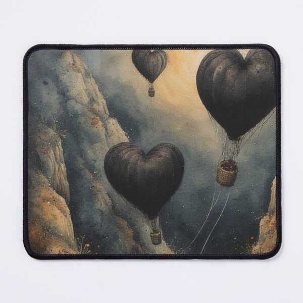 Item preview, Heart-shaped balloons over a blooming mountain landscape designed and sold by Mianku | Für das Leben.