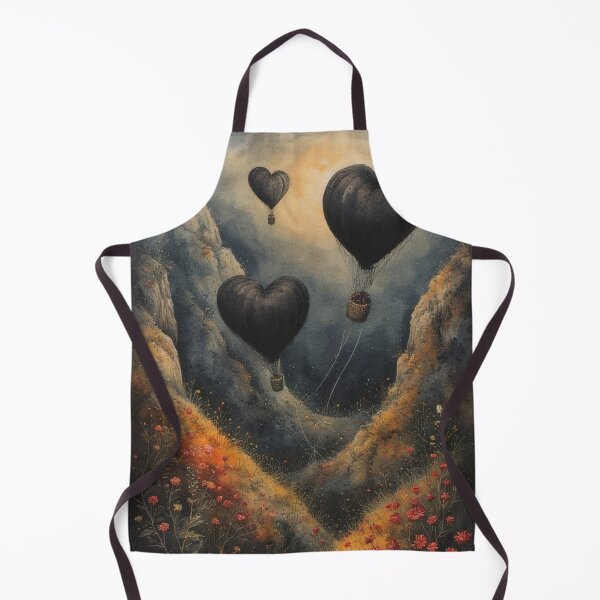 Item preview, Heart-shaped balloons over a blooming mountain landscape designed and sold by Mianku | Für das Leben.