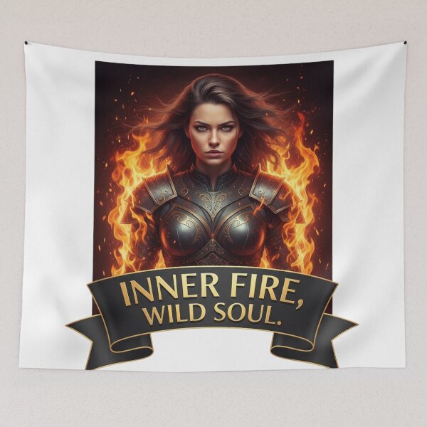 Item preview, Inner Fire Wild Soul Art T-Shirt | Fiery Warrior Woman Empowerment Gift | High Gloss 3D Flame Design designed and sold by BoldBloomArt.