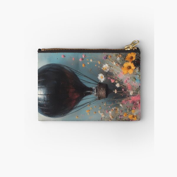 Item preview, Hot air balloon over flower field painting designed and sold by Mianku | Für das Leben.