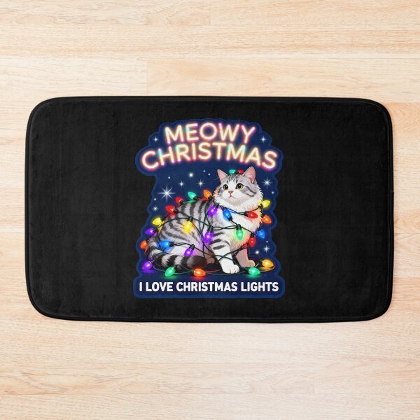 Item preview, Meowy Christmas - Cat Tangled in Christmas Lights - Funny T-Shirt & Sticker designed and sold by GeniePixel.