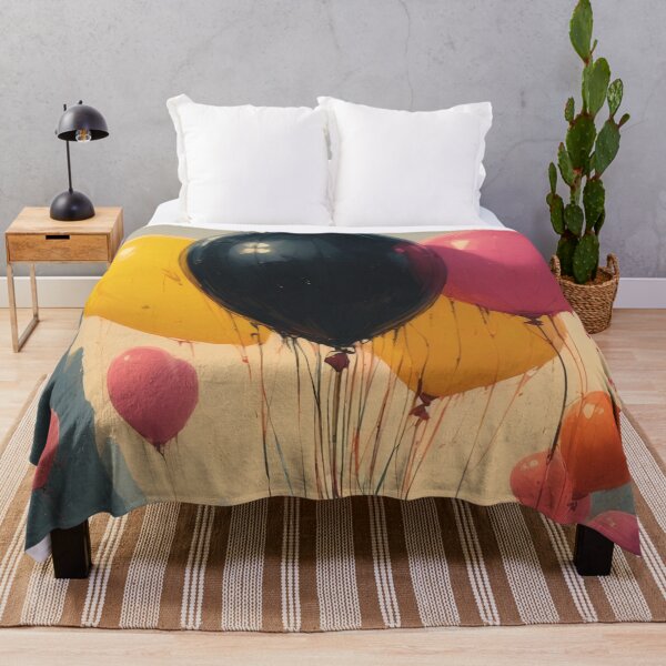 Item preview, Heart-shaped balloons floating over a picturesque landscape designed and sold by Mianku | Für das Leben.