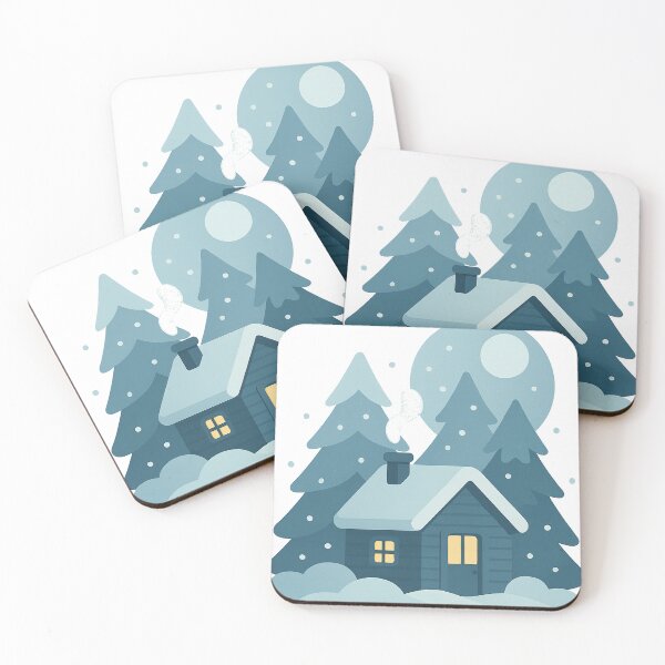 Item preview, Minimal Christmas Cabin Under Moon designed and sold by Fernova.
