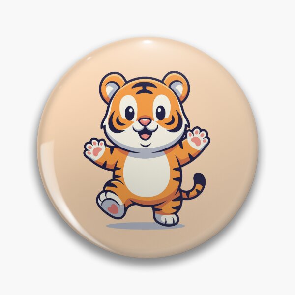 Item preview, Playful Baby Tiger Mascot – Cute Cartoon Character Design designed and sold by Printips store.