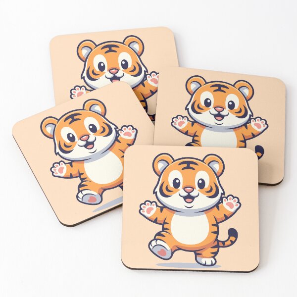 Item preview, Playful Baby Tiger Mascot – Cute Cartoon Character Design designed and sold by Printips store.
