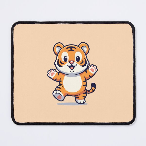Item preview, Playful Baby Tiger Mascot – Cute Cartoon Character Design designed and sold by Printips store.