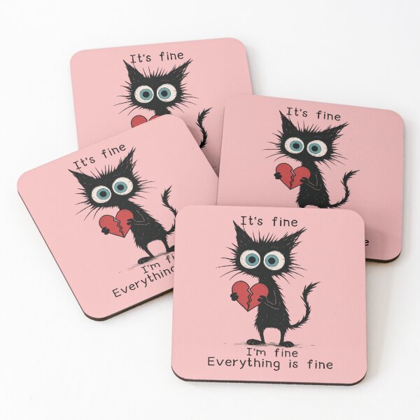 Item preview, Sad Black Cat with Broken Heart - Valentine designed and sold by BreezifyDesignStudio.