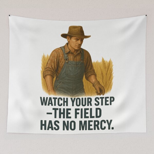 Item preview, Watch Your Step – The Field Has No Mercy | Farming Safety Design designed and sold by Badegi Tradings.