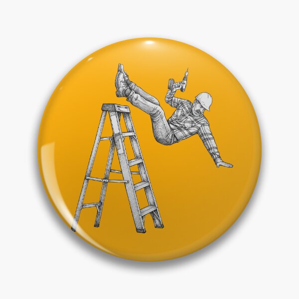 Item preview, Man With Drill Falling from Ladder designed and sold by Naux | Design & Illustration.