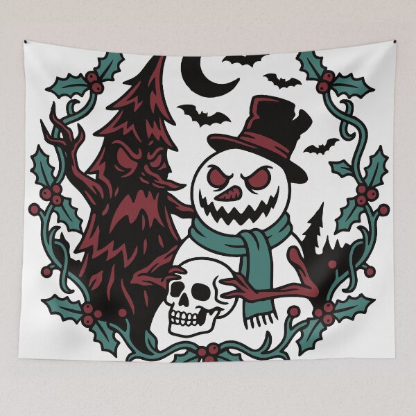 Item preview, Gothic Snowman Skull – Dark Christmas Horror Holiday Art designed and sold by BambaKchula.