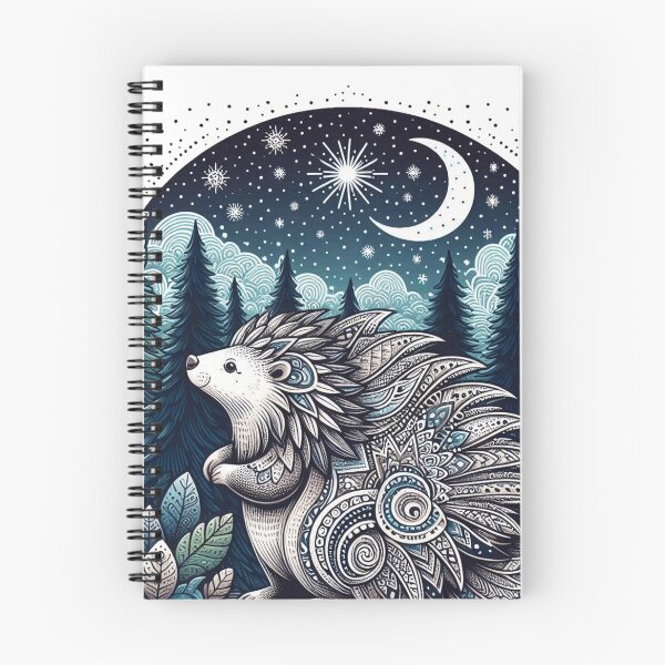 Item preview, Enchanted Woodland Porcupine Under Crescent Moon designed and sold by BigBlueArt.