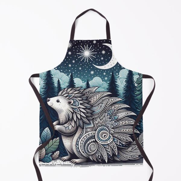 Item preview, Enchanted Woodland Porcupine Under Crescent Moon designed and sold by BigBlueArt.