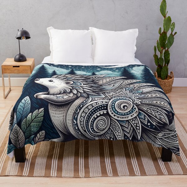 Item preview, Enchanted Woodland Porcupine Under Crescent Moon designed and sold by BigBlueArt.