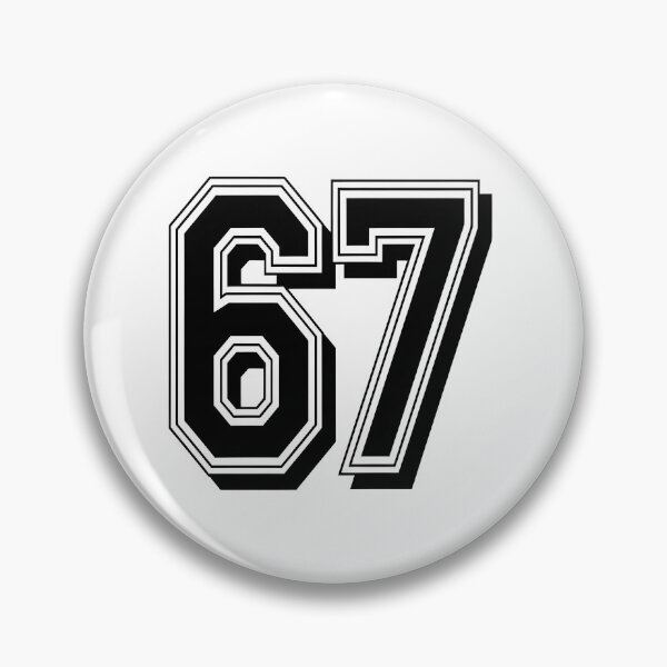 Item preview, Number 67 Varsity Style - Classic Black & White Sports Jersey Font designed and sold by HAPPY  DESIGNS.