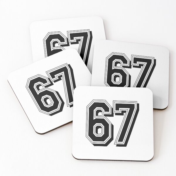 Item preview, Number 67 Varsity Style - Classic Black & White Sports Jersey Font designed and sold by HAPPY  DESIGNS.