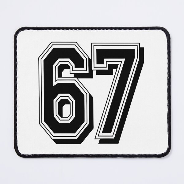 Item preview, Number 67 Varsity Style - Classic Black & White Sports Jersey Font designed and sold by HAPPY DESIGNS.