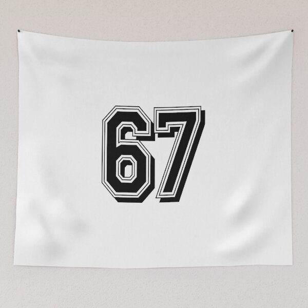 Item preview, Number 67 Varsity Style - Classic Black & White Sports Jersey Font designed and sold by HAPPY  DESIGNS.