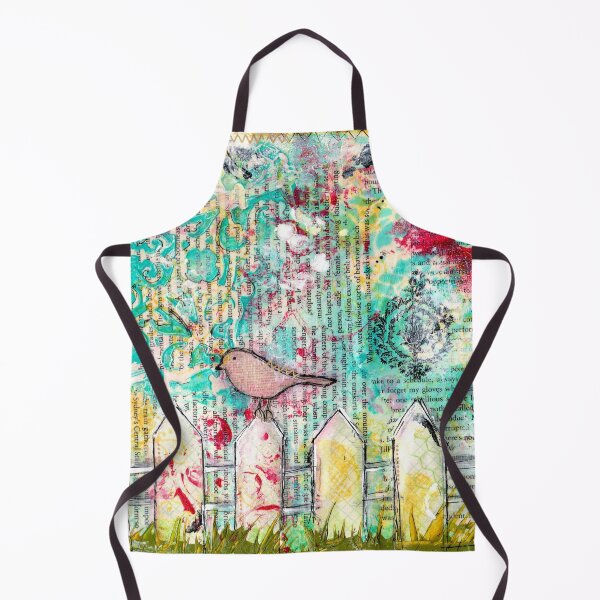 Item preview, Bird on a White Picket Fence - Mixed Media designed and sold by Pip Gerard.