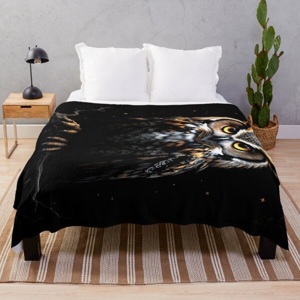 Item preview, Midnight Owl Majesty, designed for black fabrics designed and sold by SteadyRolling.
