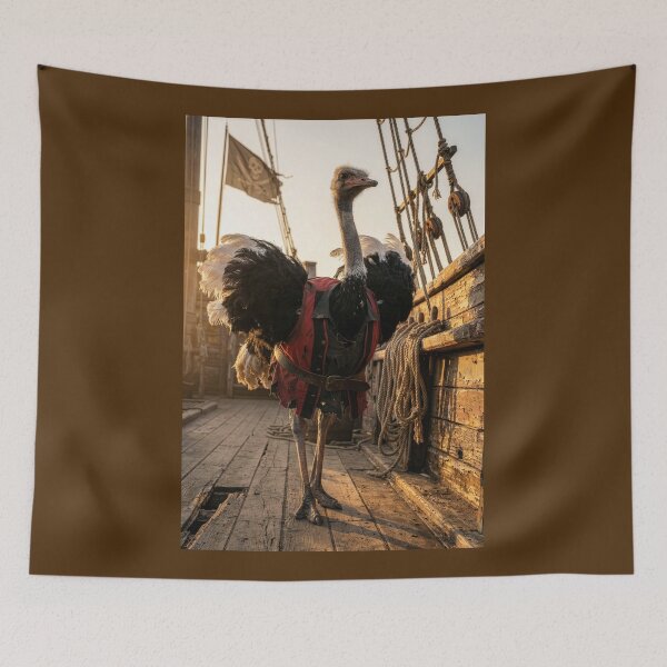 Item preview, Ostrich Pirate Rides the High Seas designed and sold by Tridentulus.