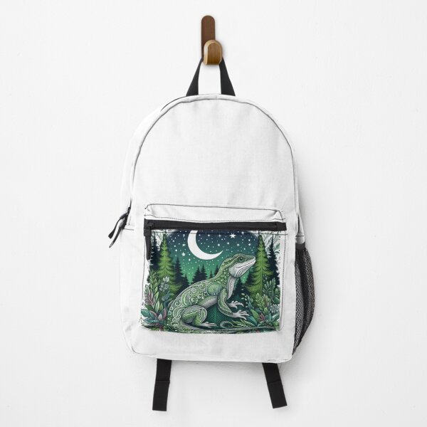 Item preview, Boho Forest Lizard Under Crescent Moon designed and sold by BigBlueArt.