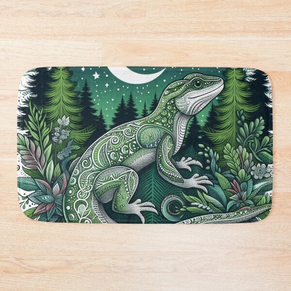 Item preview, Boho Forest Lizard Under Crescent Moon designed and sold by BigBlueArt.
