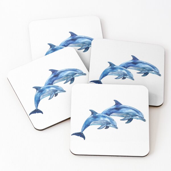 Item preview, Watercolor Blue Dolphins Jumping Waves designed and sold by Rutvain.