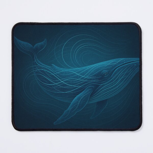 Item preview, Glowing Whale Wall Art – Abstract Ocean Meditation Wildlife Print designed and sold by GeoWild Designs.