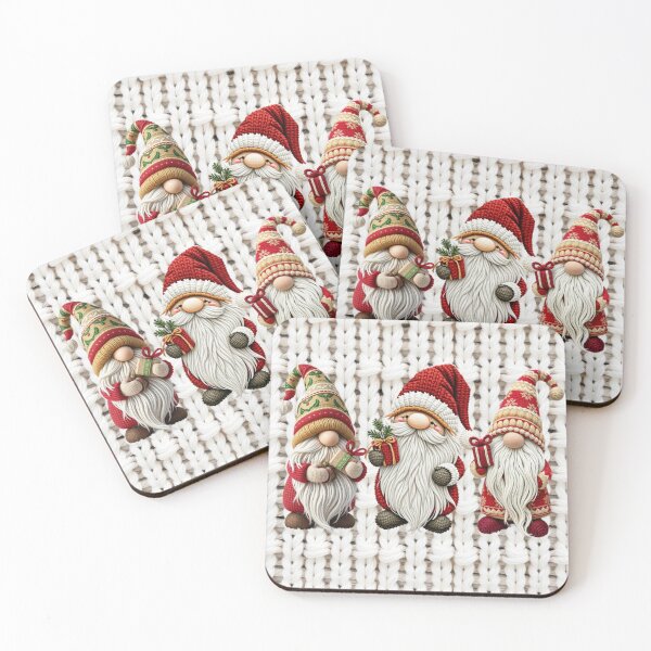 Item preview, Christmas Gnomes Embroidery Art – Festive Nordic Holiday Design on Knitted Background designed and sold by MiraLumeStudio.