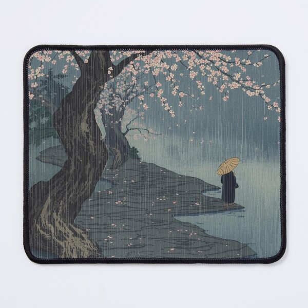 Item preview, Rainy Plum Blossom Grove – Traditional Ukiyo-e Spring Rain Woodblock Print designed and sold by Vandy Fullam.