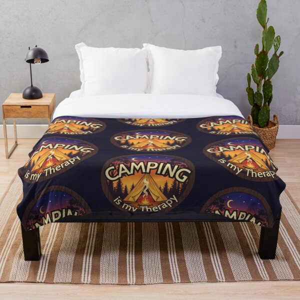 Item preview, Camping Is My Therapy – Outdoor Adventure & Nature Lover Design designed and sold by Blaze & Trail Creative.