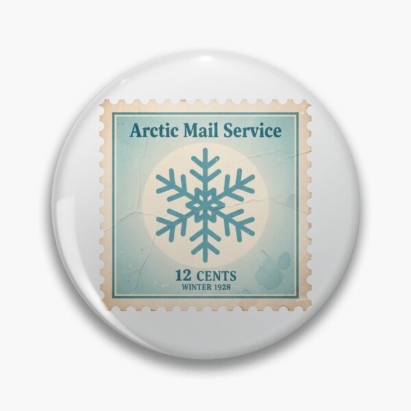 Item preview, Arctic Mail Service – Vintage Snowflake Christmas Stamp designed and sold by Iras-Art-Corner.