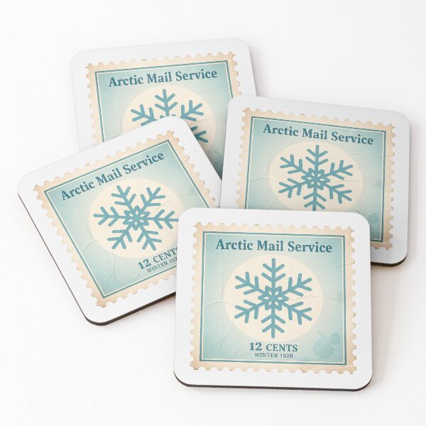 Item preview, Arctic Mail Service – Vintage Snowflake Christmas Stamp designed and sold by Iras-Art-Corner.