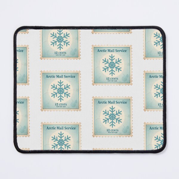 Item preview, Arctic Mail Service – Vintage Snowflake Christmas Stamp designed and sold by Iras-Art-Corner.
