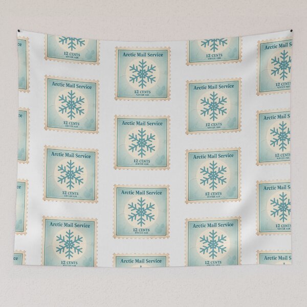 Item preview, Arctic Mail Service – Vintage Snowflake Christmas Stamp designed and sold by Iras-Art-Corner.