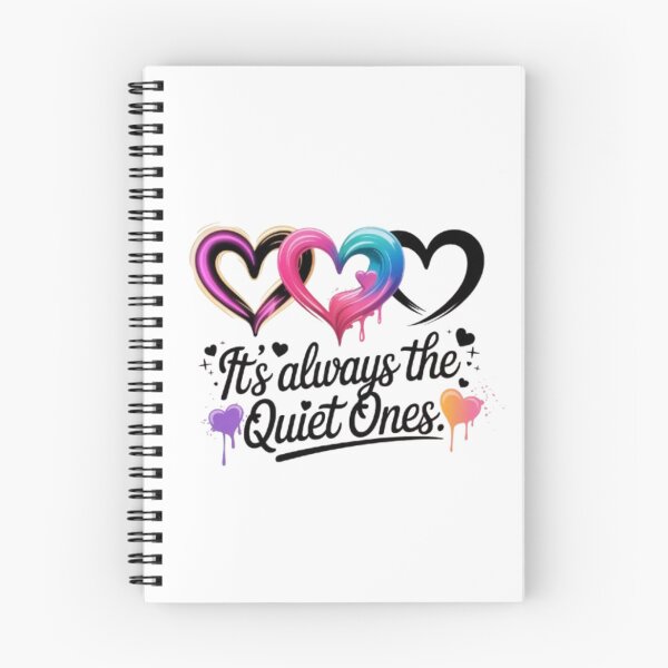 Item preview, It’s Always the Quiet Ones T-Shirt – Neon Graffiti Heart Art for Introverts, Aesthetic Lovers & Gift Buyers designed and sold by GemBob Creations.