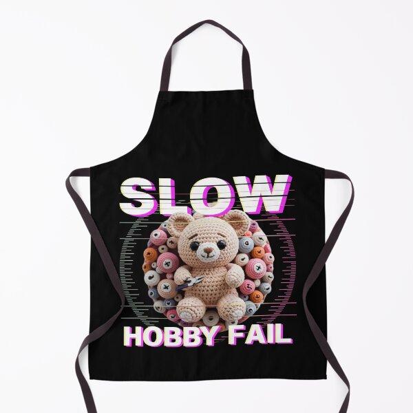 Item preview, Slow Hobby Fail Crochet Bear Design with Buttons and Gradient Text designed and sold by SplashTastic.