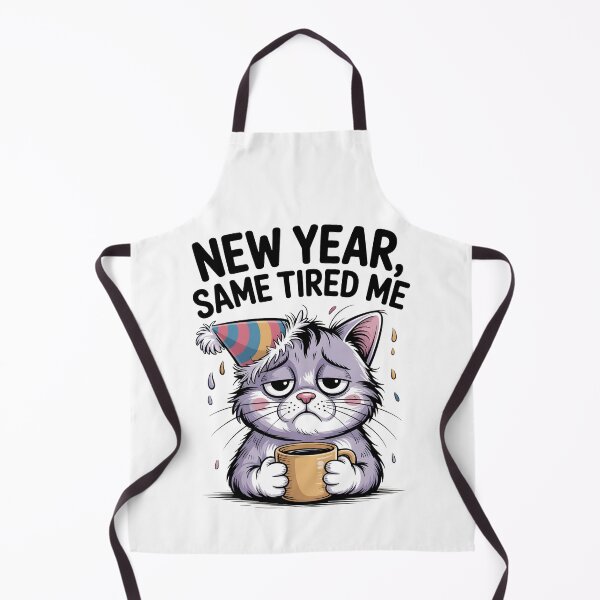 Item preview, New Year Same Tired Me Cat...!! designed and sold by Pawmoods.