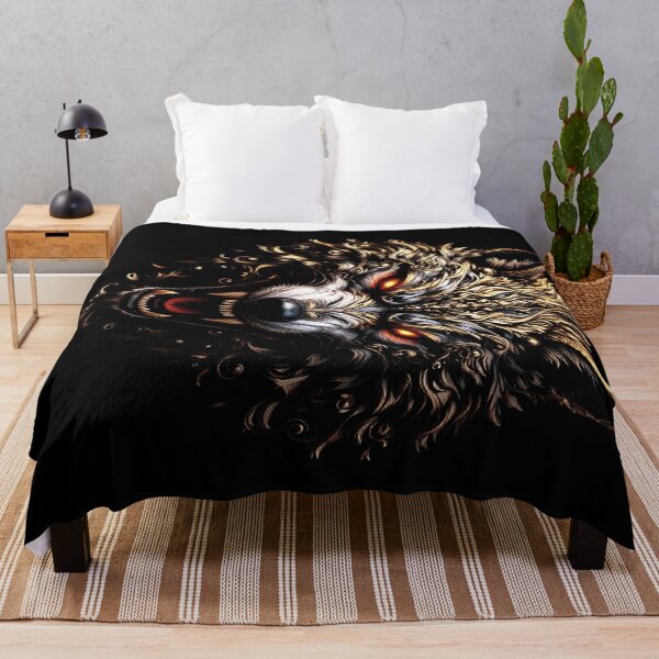 Item preview, Dark Howl Wolf, designed for black fabrics designed and sold by SteadyRolling.