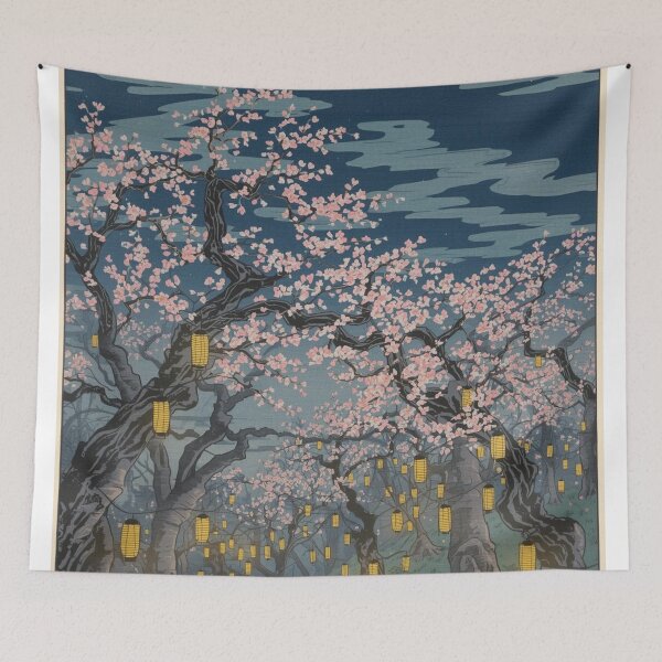 Item preview, Lantern-Lit Plum Blossom Grove – Ukiyo-e Night Scene Under Indigo Skies designed and sold by Vandy Fullam.