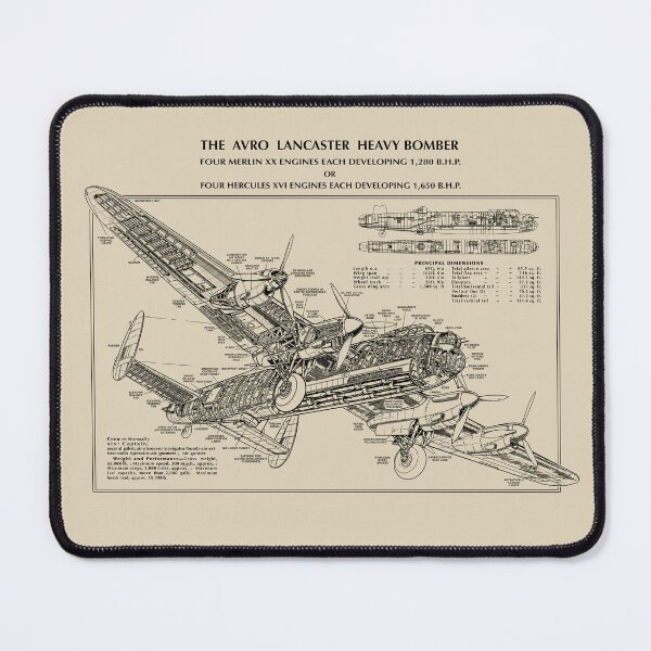 Item preview, Lancaster Bomber British WW2 Plane Cutaway Diagram Blueprint designed and sold by MilitaryMart.