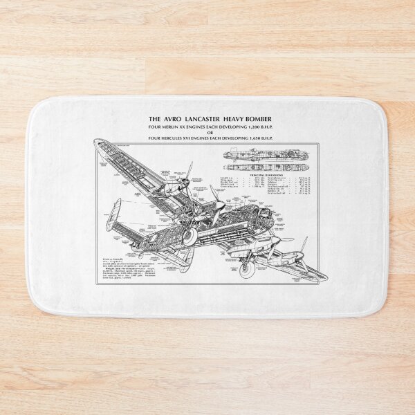 Item preview, Lancaster Bomber British WW2 Plane Cutaway Diagram Blueprint designed and sold by MilitaryMart.
